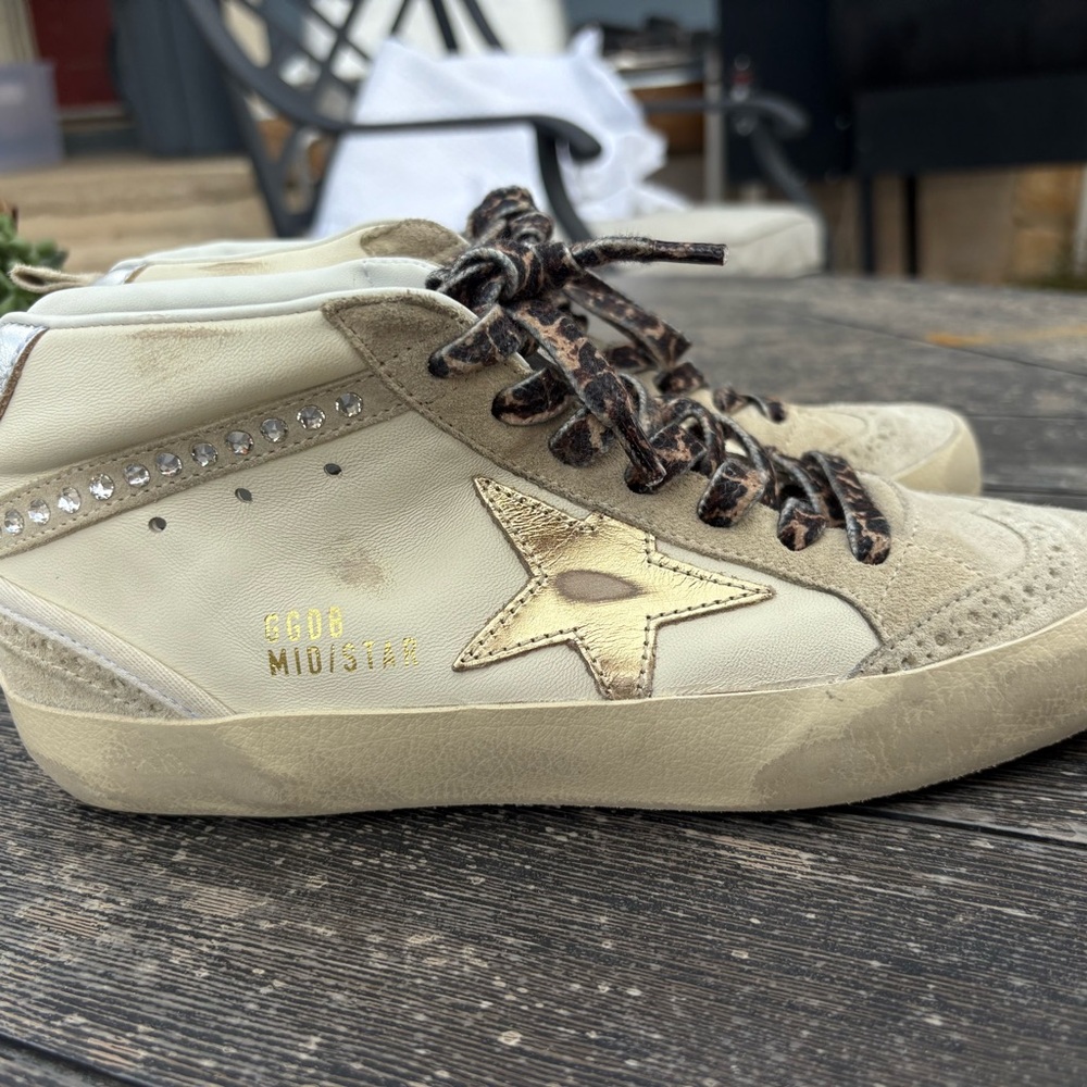 GOLDEN GOOSE SUPER STAR HIGH TOP DISTRESSED SNEAKERS 37/7 - Picture 2 of 8